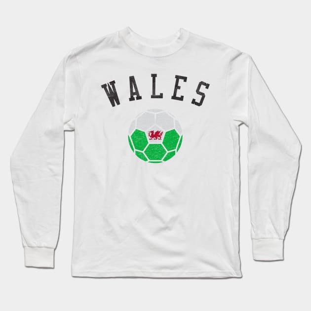 Wales Soccer Team Heritage Flag Long Sleeve T-Shirt by ryanjaycruz